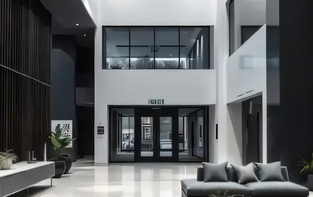 Clean Modern Office Lobby After Commercial Cleaning In Tulsa