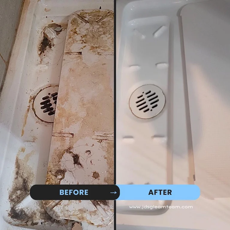 Shower cleaning before and after results in Tulsa OK